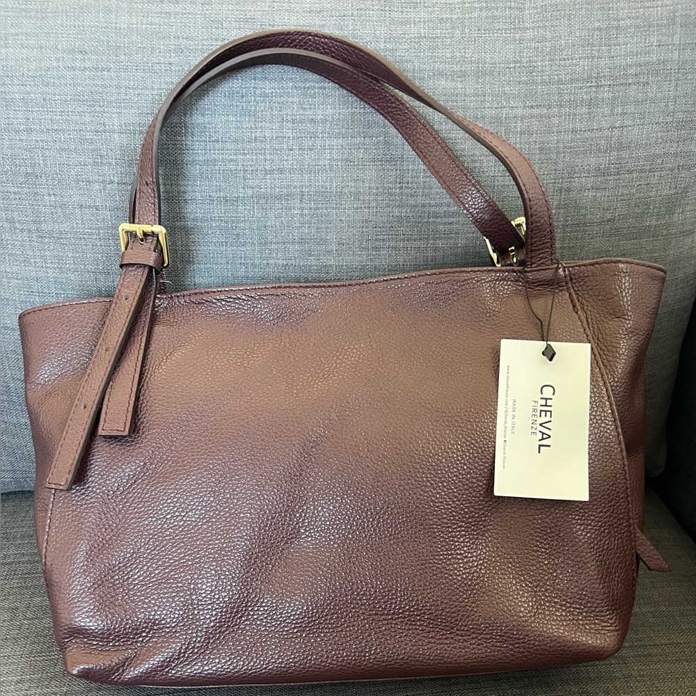 NWT CHEVAL FIRENZE TOP ZIP TOTE SATCHEL HANDBAG ITALIAN LEATHER